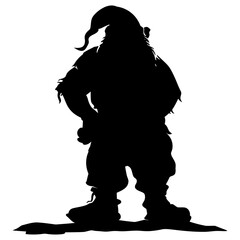 Silhouette dwarf mythical race from game black color only