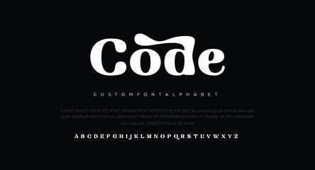Code Elegant wedding alphabet letters font and number. Typography Luxury classic lettering serif fonts decorative vintage retro concept. vector illustration