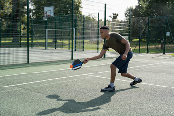 Man playing pickleball