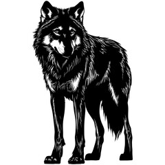 Silhouette wolf black color only 