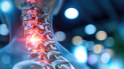 neck pain, red-hot spine, inflammation of the spine - obrazy, fototapety, plakaty
