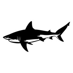 Obraz premium Silhouette shark black color only 