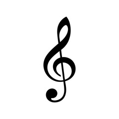 Silhouette sharp music note logo symbol black color only - obrazy, fototapety, plakaty