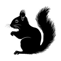 Silhouette squirrel black color only 