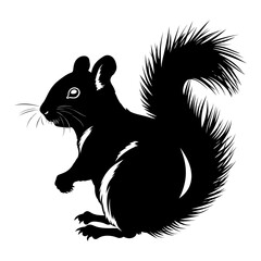 Silhouette squirrel black color only 