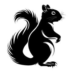 Silhouette squirrel black color only 