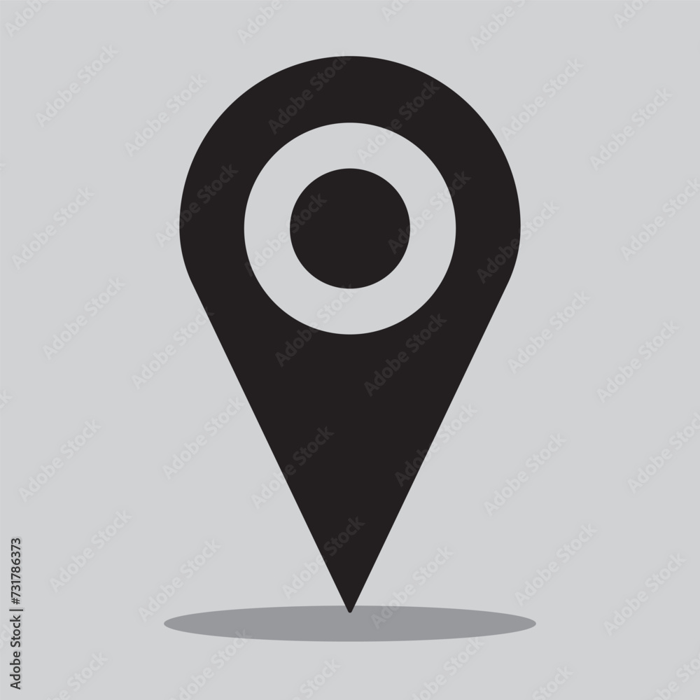 Poster map pin icon. location pin place marker. location icon. map marker pointer icon . gps location symbo