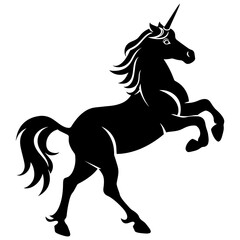 Silhouette unicorn full body black color only 