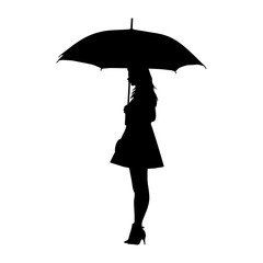 Silhouette umbrella black color only full body 