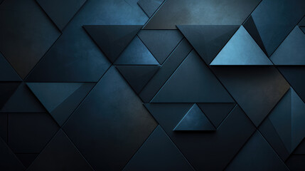 Modern black blue background. Dark blue triangle geometric wallpaper