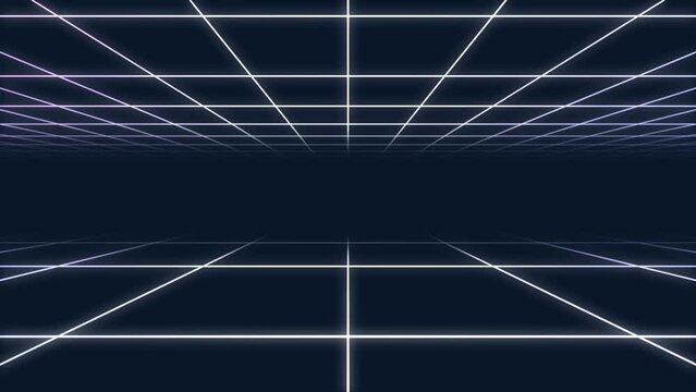 80s abstract backdrop for text and titles. Disco dancing grid floor for 2000s pop music video clips