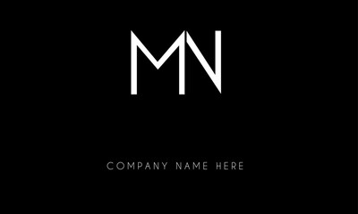 MN or NM Minimal Logo Design Vector Art Illustration 