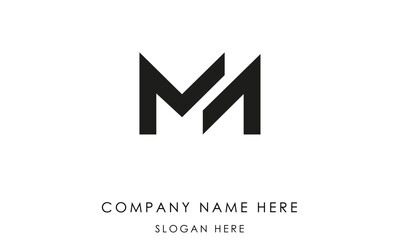MN or NM Minimal Logo Design Vector Art Illustration 