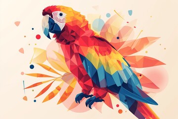 Elegant vector parrot with a graceful silhouette, capturing the bird's charm in a professional flat logo design - obrazy, fototapety, plakaty