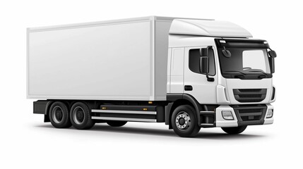 Efficiency Unveiled: Isolated Cargo Truck Illustrating Seamless Delivery Logistics against a Crisp White Background
