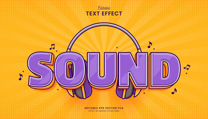 decorative editable sound comic text effect vector design - obrazy, fototapety, plakaty