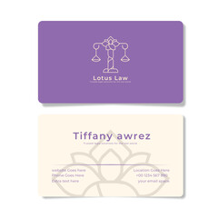 purple woman or female business card lawyer