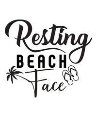 resting beach face svg