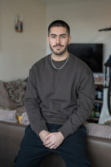 Fototapeta premium Portrait of young man at home
