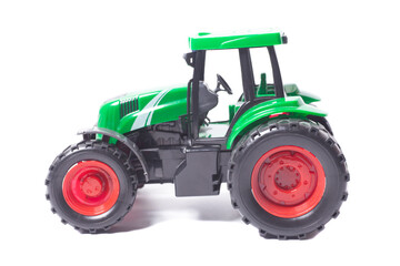 radio-controlled tractor toy isolated on white background