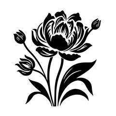 Silhouette rose, rose vector, flower svg, vector flower, herb, branch, line art, outline, eps, png, svg, flower, floral, vector, nature, leaf, rose, illustration, plant, design, vintage, pattern, flow