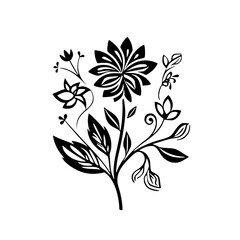 Silhouette rose, rose vector, flower svg, vector flower, herb, branch, line art, outline, eps, png, svg, flower, floral, vector, nature, leaf, rose, illustration, plant, design, vintage, pattern, flow