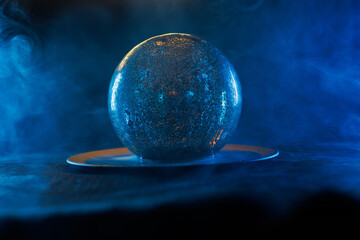 Crystal sphere. Magic ball predictions. Mysterious composition. Fortune teller, mind power,...