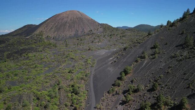 Drone footage of the Paricutin Volcano Panoramic Viewpoint in La Escondida, Michoacan, Mexico