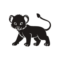 Obraz premium lion cub vector silhouette