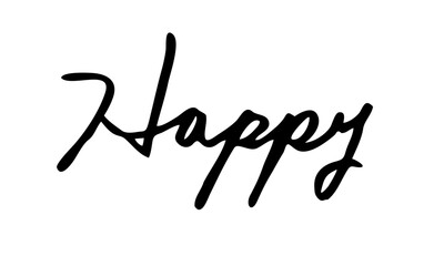 ハッピー 文字 筆記体 英語　Happy