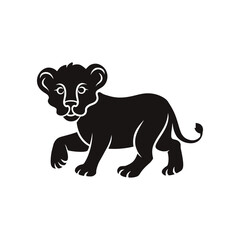 Obraz premium lion cub vector silhouette