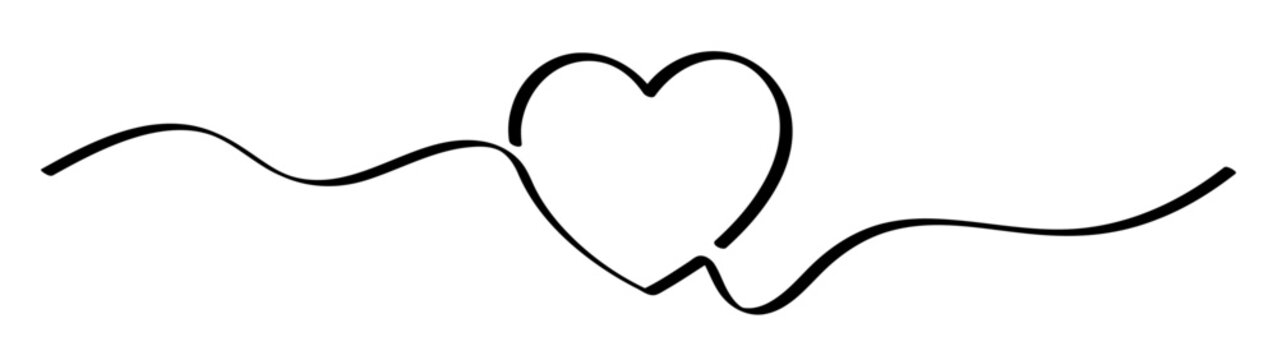 Heartbeat Love Line Drawing