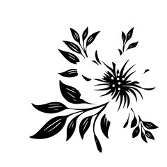 Silhouette rose, rose vector, flower svg, vector flower, herb, branch, line art, outline, eps, png, svg, flower, floral, vector, leaf, plant, nature, tree, leaves, illustration, spring, flora, design,