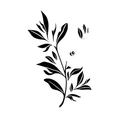 Silhouette rose, rose vector, flower svg, vector flower, herb, branch, line art, outline, eps, png, svg, flower, floral, vector, leaf, plant, nature, tree, leaves, illustration, spring, flora, design,