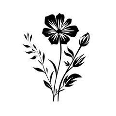 Silhouette rose, rose vector, flower svg, vector flower, herb, branch, line art, outline, eps, png, svg, flower, floral, vector, leaf, plant, nature, tree, leaves, illustration, spring, flora, design,