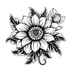 Silhouette rose, rose vector, flower svg, vector flower, herb, branch, line art, outline, eps, png, svg, flower, floral, vector, leaf, plant, nature, tree, leaves, illustration, spring, flora, design,