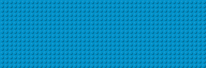 Fototapeta na wymiar Blue plastic construction plate banner. Closeup plastic toy block. Abstract vector background. Seamless modern design