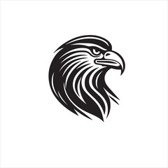 Design Of An Eagle Logo Featuring An Abstract Representation Of An Eagles Head And A Black Emblem Showcasing The Eagles Face Vector