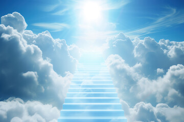 Stairway to heaven against blue sky