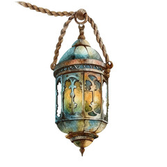 Graceful Watercolor Ramadan Lantern Background-Free Bliss