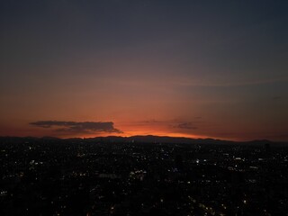 Scenic view of Mexico City at a sunset