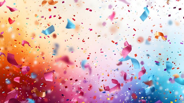 a colorful background with confetti on a white background and a colorful confetti in the image