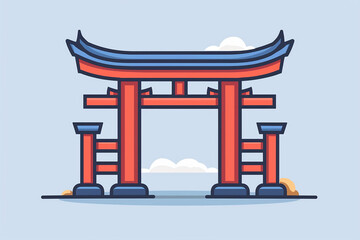  China gate illustration vector