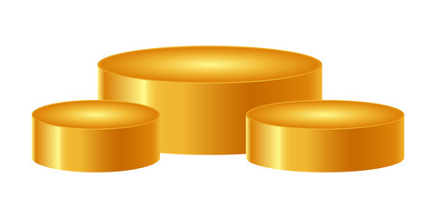 Golden display podium stage mockup