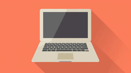 Flat logo of Vector cute laptop, illustration vector, 