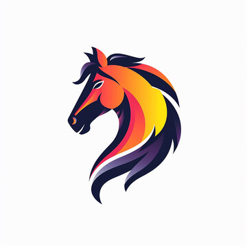 Abstract illustration of horse head, logo concept horse 