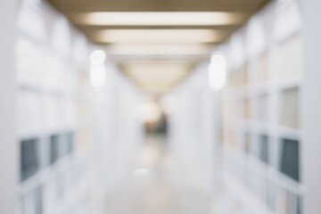 Blurry unfocused shot from store or office with bokeh background for head shot or business portrait