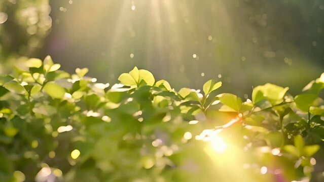 Sunlight Shining Through the Leaves of a Plant Generative AI