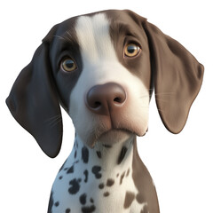 Cute 3D German Shorthaired Pointer Dog Illustration 