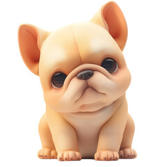Naklejka premium cute 3D french bulldog illustration